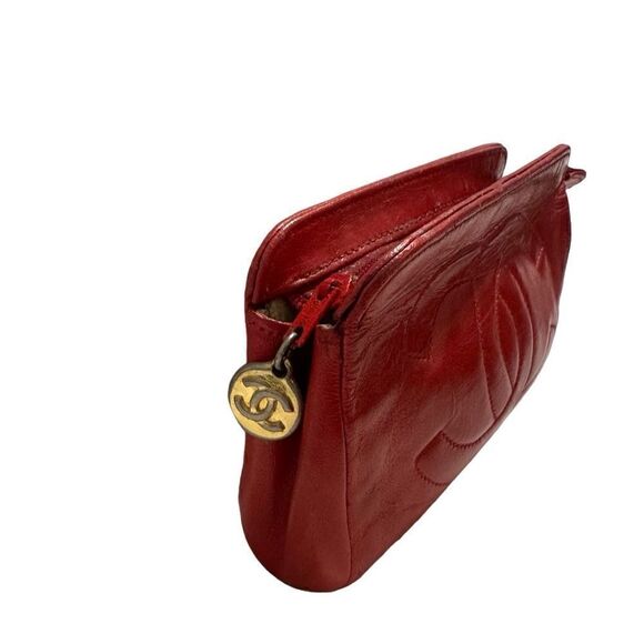 Chanel mini red leather pouch - Picture 7 of 14